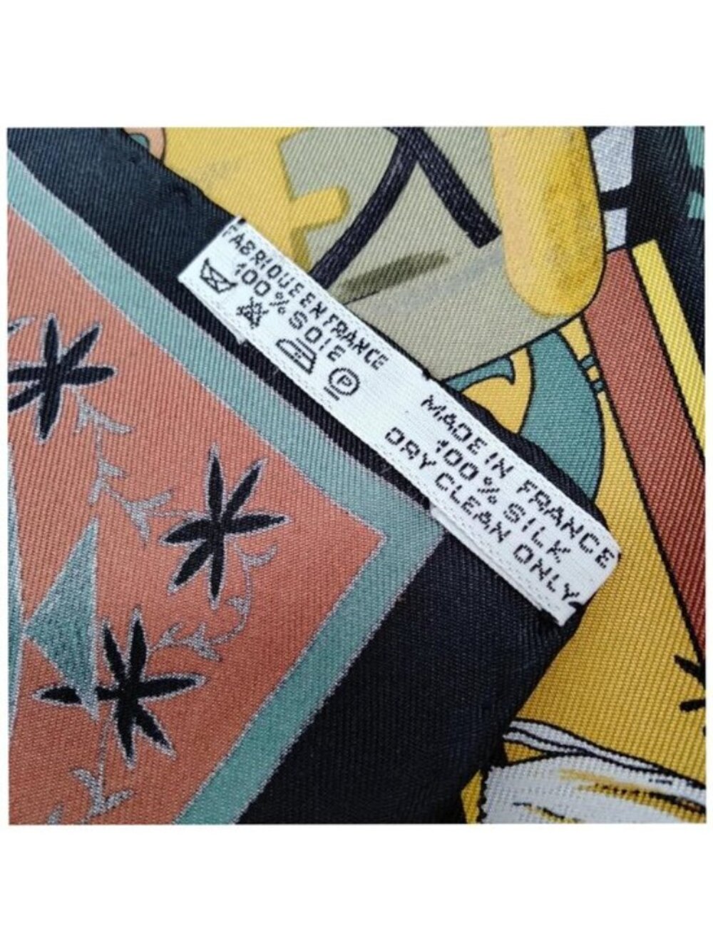 Hermes Kachinas Kermit Oliver Carré 90 Scarf Black Multicolor Silk - Picture 9 of 10